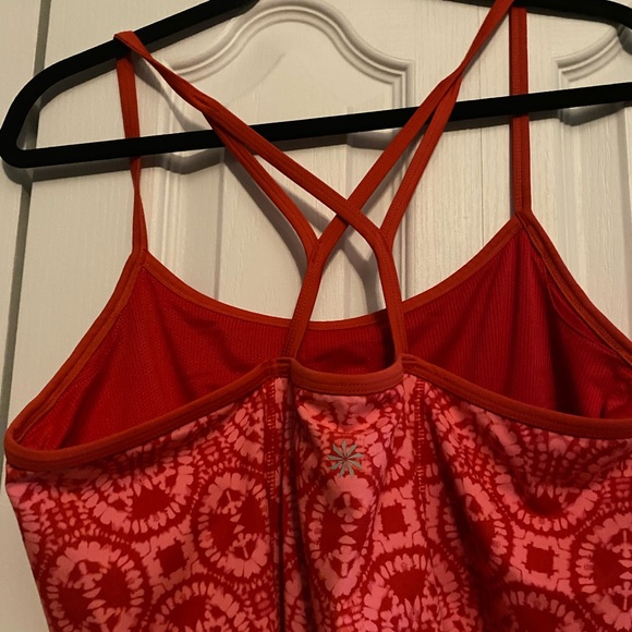 Athleta Red Patterned Sports Tank Top - Picture 5 of 5